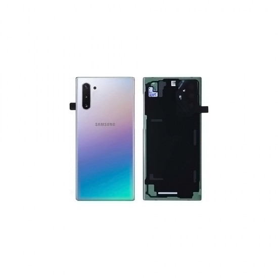 Γνήσιο Πίσω Καπάκι με Τζαμάκι Κάμερας για Samsung Galaxy Note 10 SM-N970F GH82-20528C Aura Glow / Silver (Service Pack)